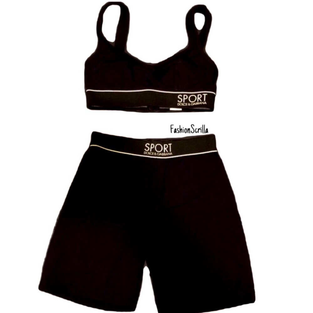 Dolce & Gabbana Vintage Biker Shorts & Corset Bra Matching Sport Set - Picture 5 of 11